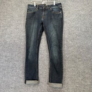 Volcom Vorta Slim Straight Jeans Men 30x31 Blue Wash Stretch Denim Skateboarding